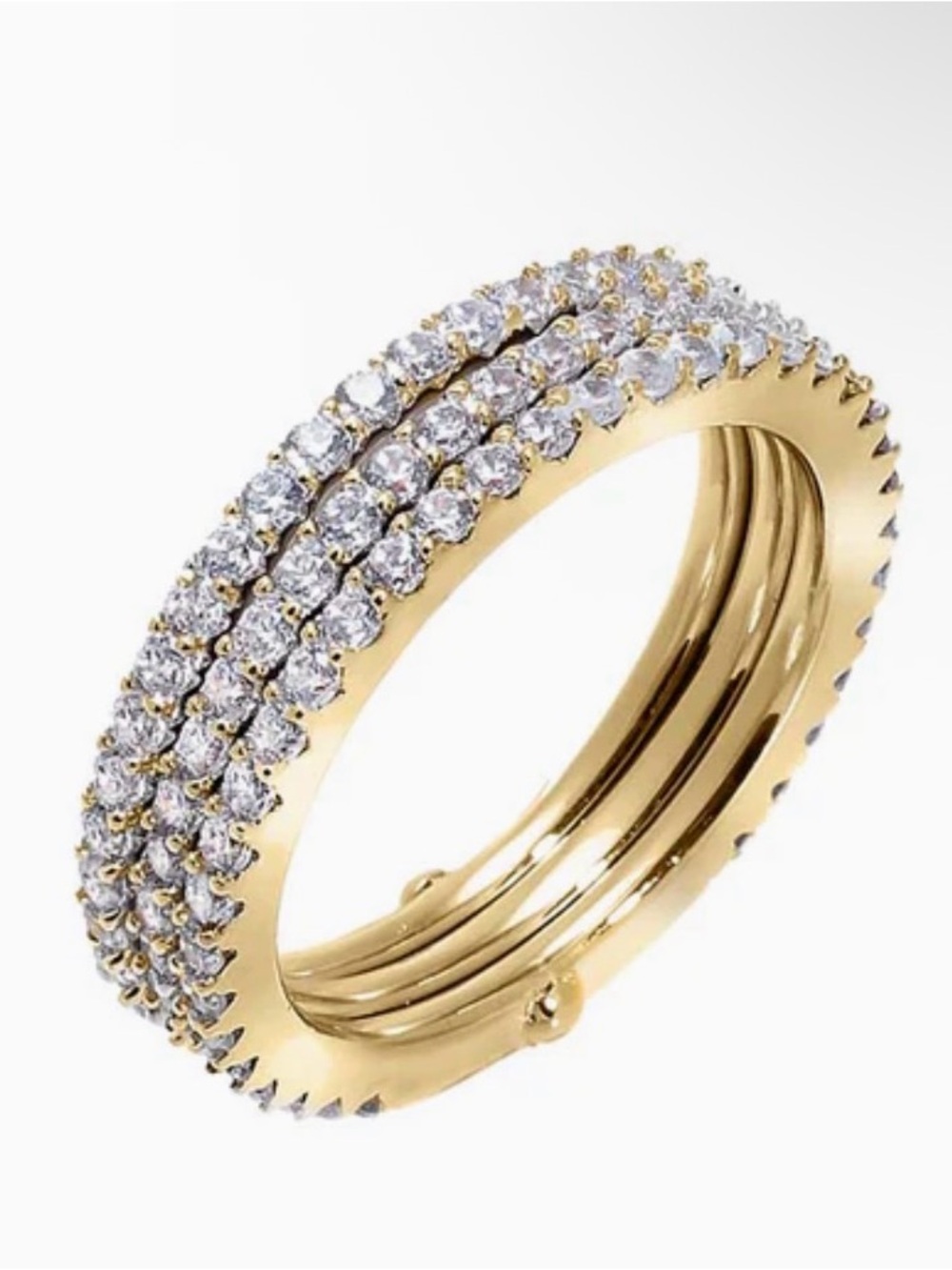 CZ Pavé Three-Stack Eternity Ring size 9